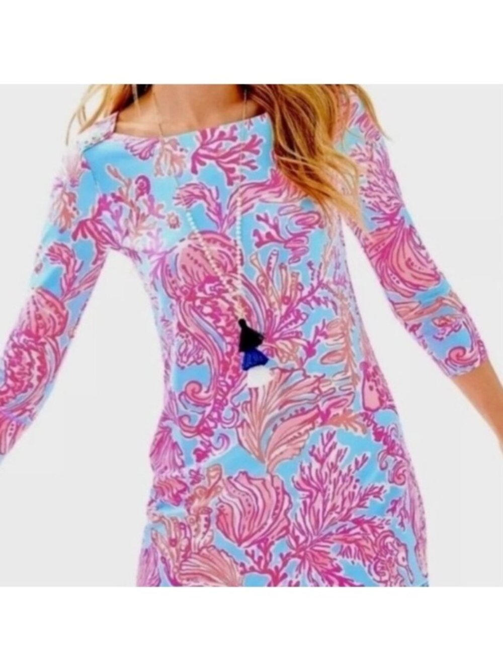 Pink and Blue Women's Mini Dress